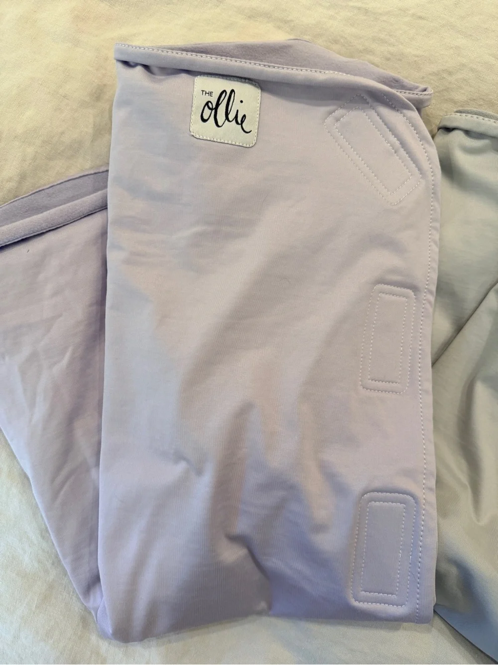 Set of 2 Ollie Swaddles - Lavender and Light Gray